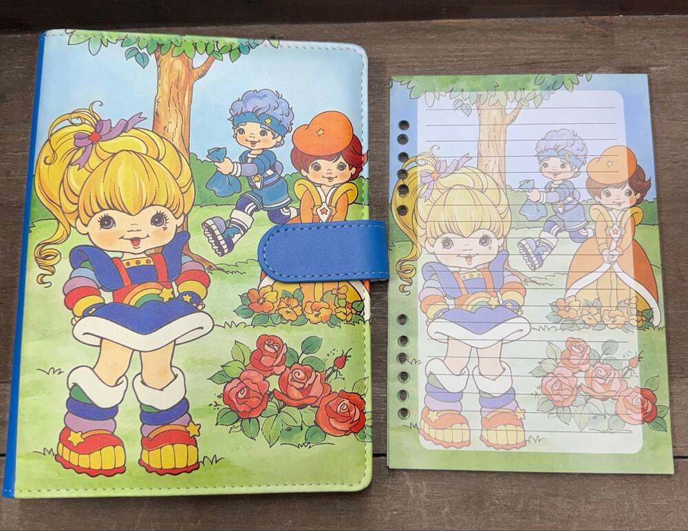 Rainbow Brite Size A5 Binder with Matching Printed Stationery Paper